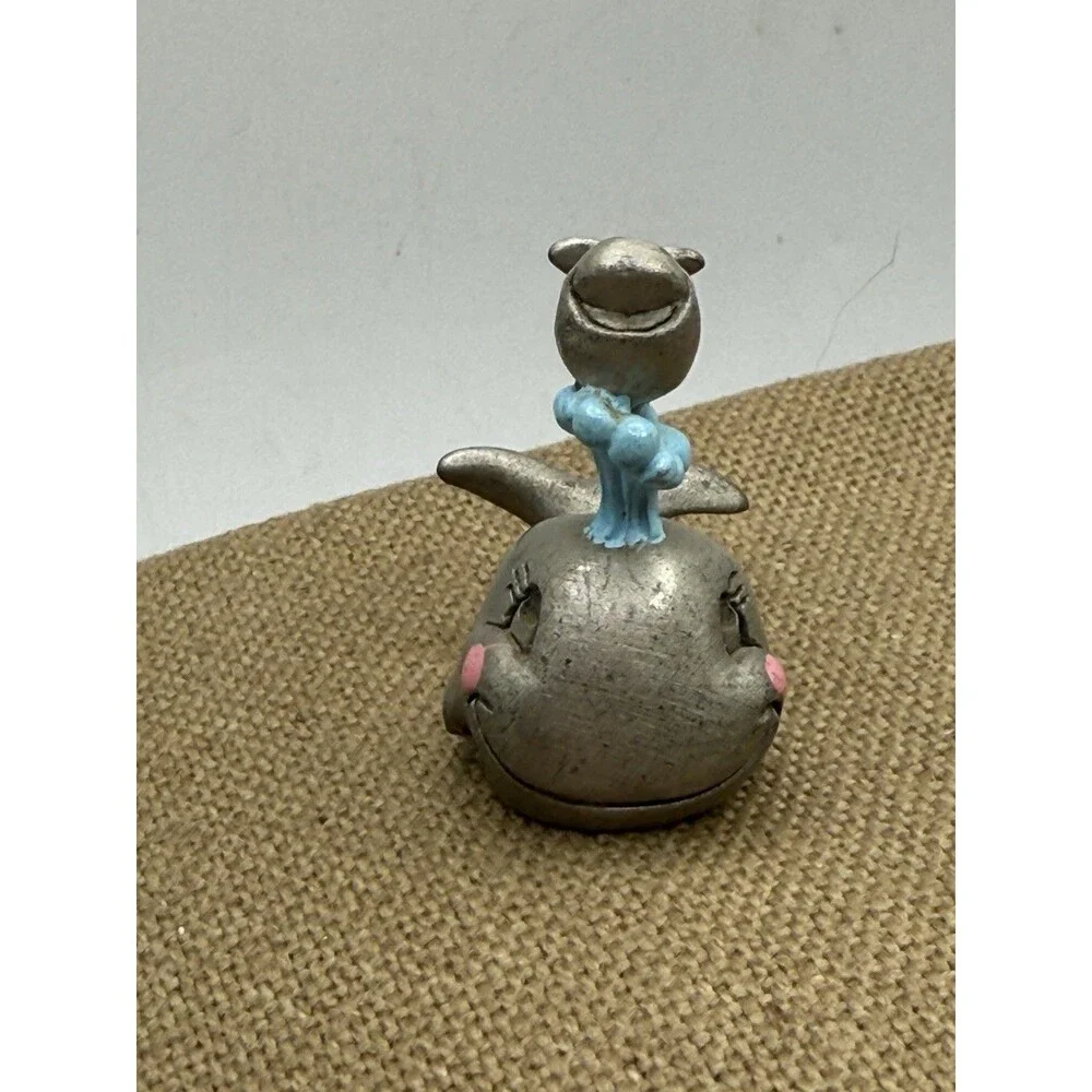 Vintage 1982 Hudson Pewter Mom Whale w/ Baby Whale Water Spout 1.5